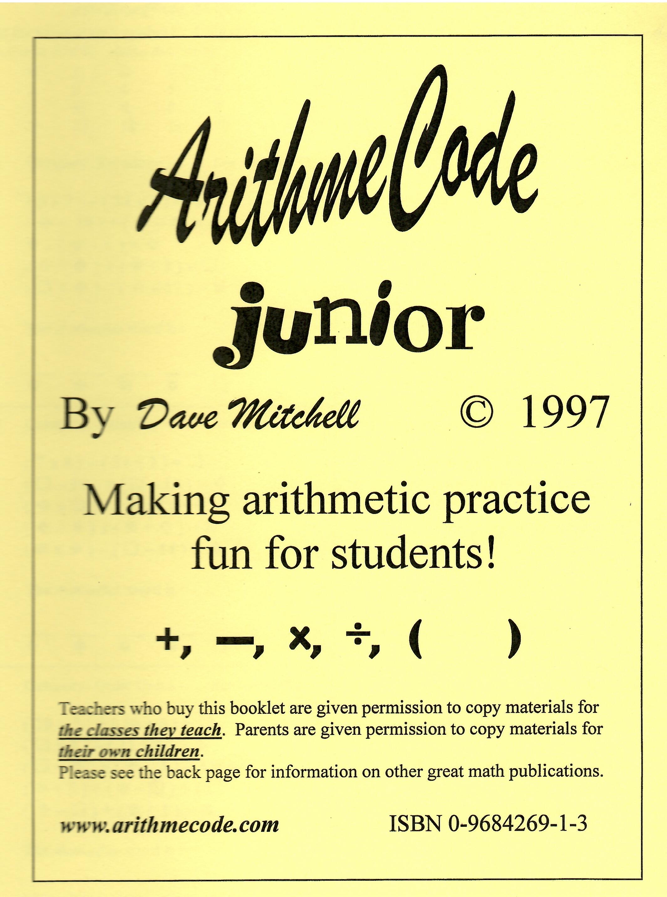ArithmeCode Junior book cover