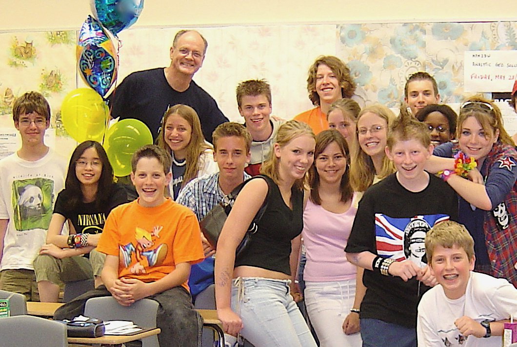 Dave Mitchell with his students